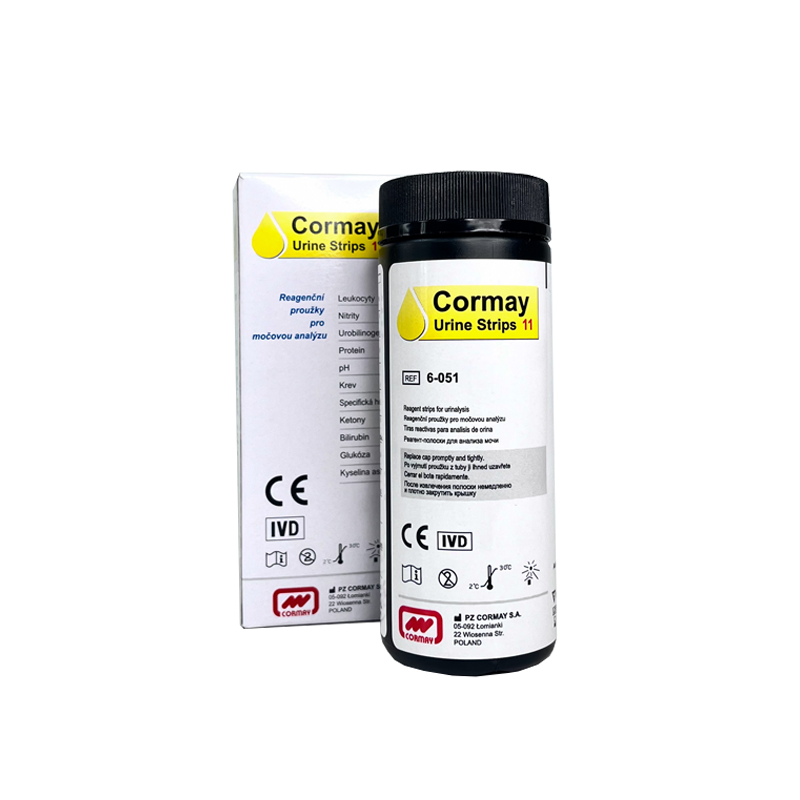 Тест-смужки для експрес аналізу сечі на 1-11 параметрів №100, CORMAY, 6-051